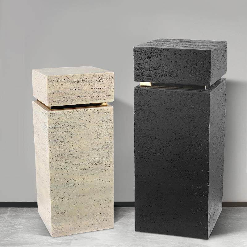 轻奢摆件大理石雕塑摆台基座客厅电视柜旁落地玄关艺术展示台底座,家居饰品,装饰摆件,淘宝优惠券,粉丝福利购,淘宝优惠卷