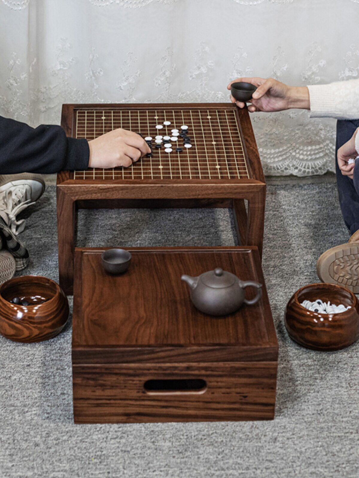 围棋桌椅乌金实木榻榻米棋桌五子棋象棋飘窗下棋茶艺多功能小桌子