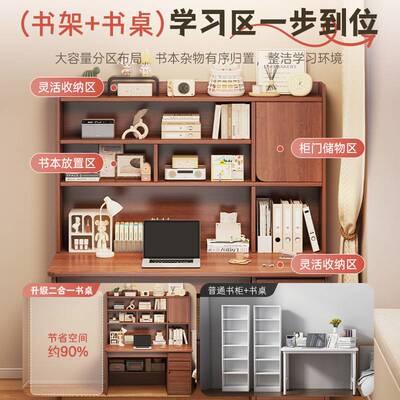 翔沛电脑桌书桌书架一体书柜家用小户型卧室学生成人学习写字台