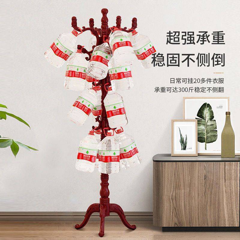 实木衣帽架落地卧室家用客厅多功能挂包架衣服架子欧式立式挂衣架