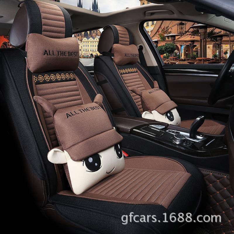 汽车坐垫p通包o季lo朗逸812速腾迈腾布艺卡适合四全座套夏季座垫