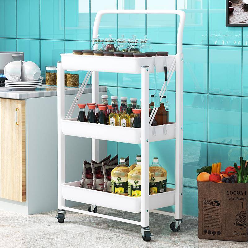厨房置物架小推车落地果蔬菜架多功能调料储物架子夹缝多层收纳架