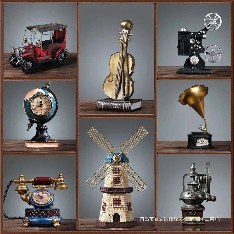 复古小摆件创意家居客厅玄关欧式酒柜柜子装饰品书架书柜摆设,家居饰品,装饰摆件,淘宝优惠券,粉丝福利购,淘宝优惠卷