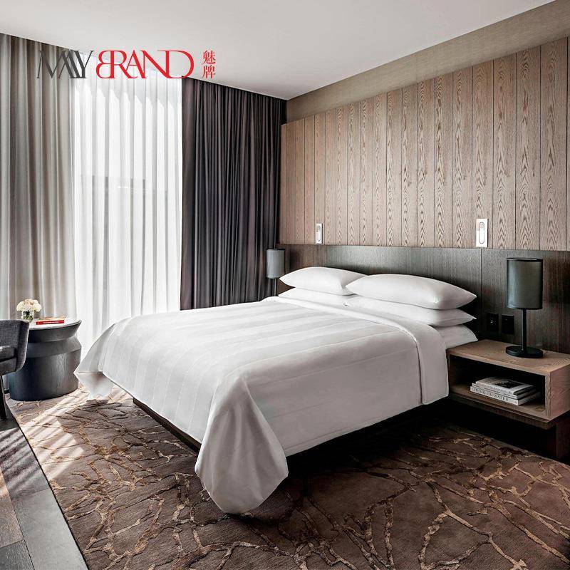 酒店宾馆家具样板间单身公寓快捷酒店家具板式床厂家定制