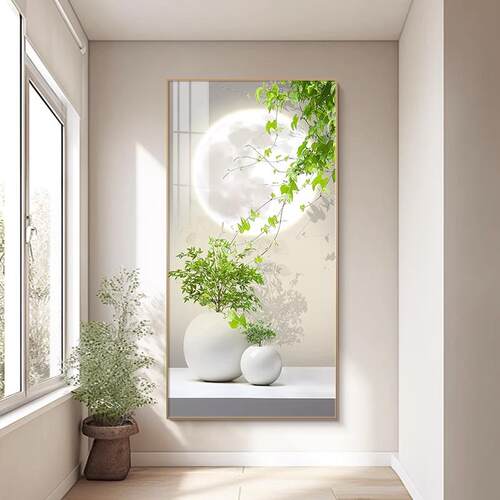 绿植玄关装饰画小清新现代简约客厅走廊过道挂画感进门入户画