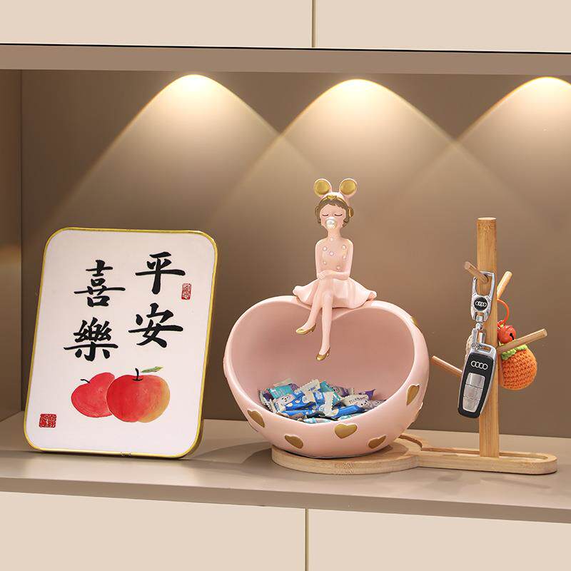 可爱创意泡泡女孩纸巾盒玄关钥匙收纳摆件桌面客厅酒柜家居装饰品