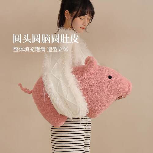 小猪抱枕女生睡觉可爱靠枕床上长条夹腿侧睡床头靠枕腰靠安抚玩偶