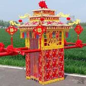 花轿婚庆喜轿花轿摆件十里红妆汉服体验馆仿古喜轿婚庆道具装 饰