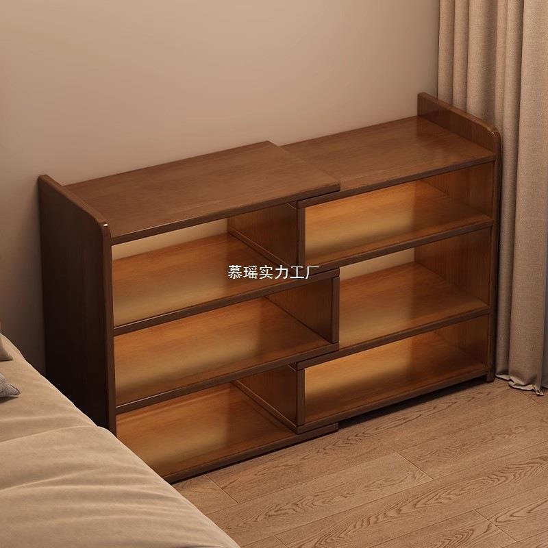 桌面书架实木组合简约家用客厅靠墙置物架简易书房收纳储物书柜子