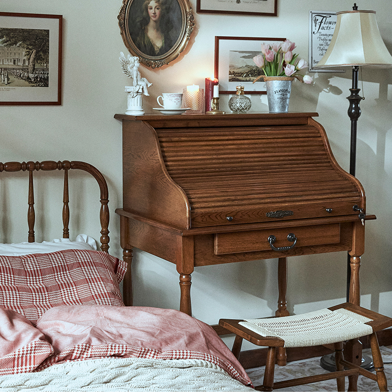 超大镜面开放储物空间翻盖梳妆台