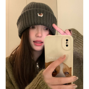 冬加厚可爱百搭护耳保暖毛线包头显脸 2l023新款 个性 针织帽子女款