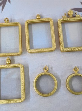 新双面玻璃唐g卡嘎乌盒方形4*5磨砂圆形唐卡盒空盒随身小吊坠外壳