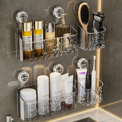 卫生间置物架免打孔浴室架子壁挂式吸盘收纳架洗手间洗漱台收纳筐,家庭/个人清洁工具,浴室角架/置物架,淘宝优惠券,粉丝福利购,淘宝优惠卷