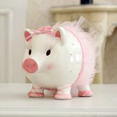 高档出口超大号陶瓷猪存钱罐创意可爱儿童不可取储蓄罐网红摆件