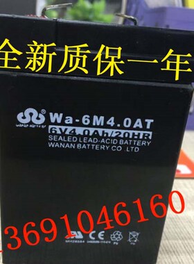 Wa-6M4.0AT电池 6V4.0Ah/20HR 儿童玩具车 电动车 电子称用蓄电池