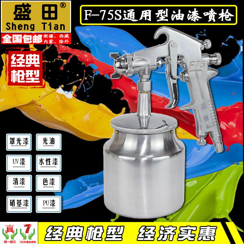 盛田F-75喷漆枪家具汽车胶水颜料水性漆面漆底漆手动普通油漆喷漆