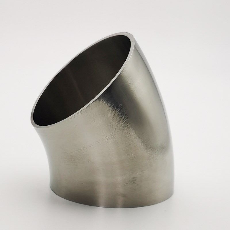 304不锈钢45度弯头焊接抛光亮 卫生食品级135度汽配排风JP柜弯头