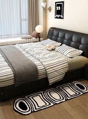 现代简约皮气艺床主卧室黑高大男女生单人双人床色泡82468芙床家