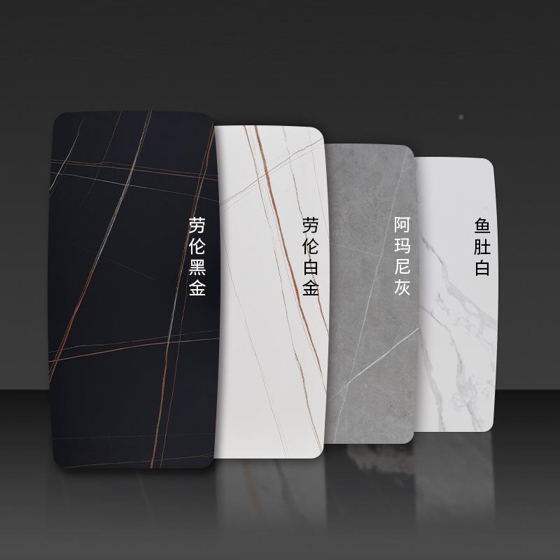 亮光哑岩形123板餐桌面茶光几定制转盘桌面板圆石材形长方加工