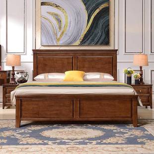 婚复古美式实木风床卧室家具19101.5床米单人1.8米双人床主卧大床