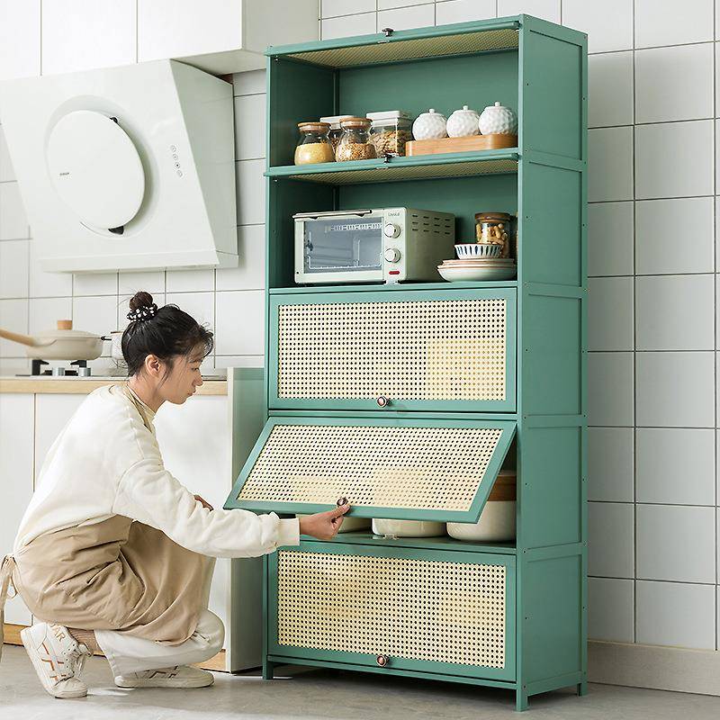 功厨房物柜子带储门置物架落地多层家用碟多能放锅具碗电器NEU收