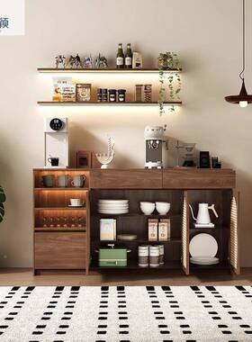 木矮柜中边古茶水台餐边柜靠墙一体吧茶水柜置物柜FZP藤实编橱柜