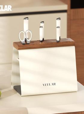 V物EELA刀架置架家用多功刀能厨房具一体收纳台面沥水榉木刀架高R