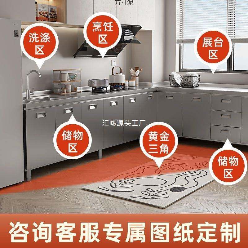 304整台体见详情加厚不锈橱柜免安装一体式厨小房钢灶柜家用户型