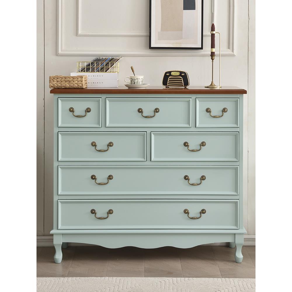 物实美式五斗柜抽屉柜客厅小48163立柜卧室收柜纳储物柜床木尾置