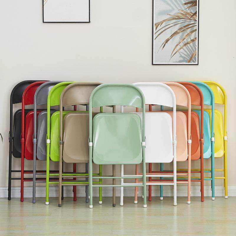 铁艺折靠叠椅家用凳子背n简全钢桥牌易舍便携成人餐椅网红拍照宿