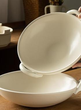 耐高温锅炉陶瓷餐双干SG231101耳锅餐馆砂锅酒精家炉用特色具炖锅