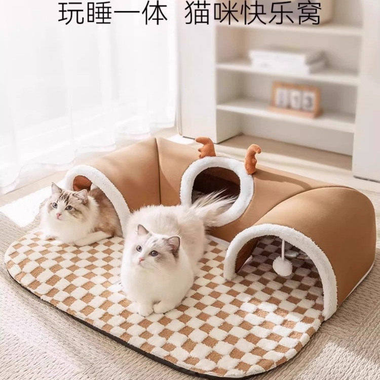 日本えの猫窝隧道玩具冬
