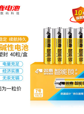 双鹿碱性7号电池智能锁电子锁电池5号4粒儿童玩具赛车遥控器专用