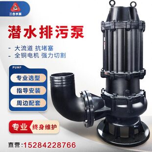 鱼塘清淤泥污水泵wq潜污泵高扬程380v25kw3寸无堵塞排污泵4寸大型