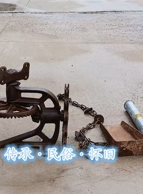 民俗怀旧老物件农耕文化生产wx大队铁水车牛拉人推手摇水车木龙骨