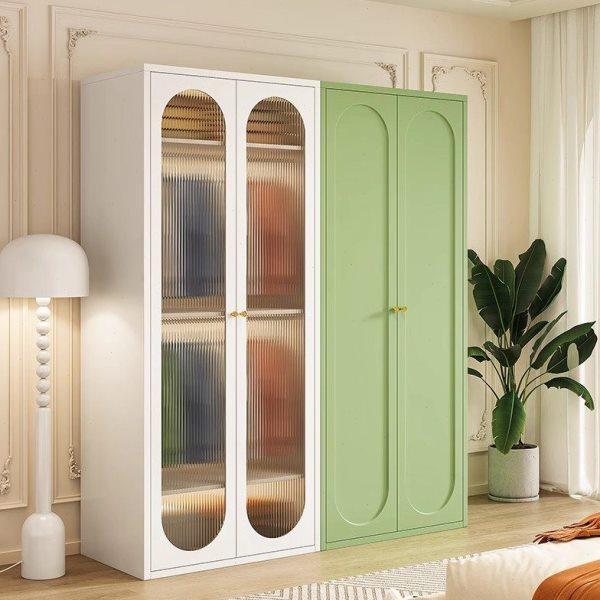 奶油风钢制衣柜家用玻璃门防尘铁皮柜多层挂衣收纳储物柜儿童衣橱,住宅家具,自由组合衣柜,淘宝优惠券,粉丝福利购,淘宝优惠卷