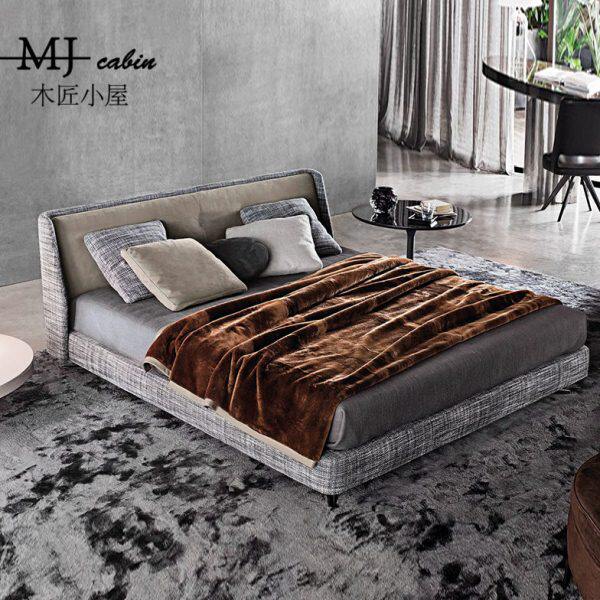 可拆洗布艺床 北欧现代简约主卧1.8米双人床小户型软体婚床储物床