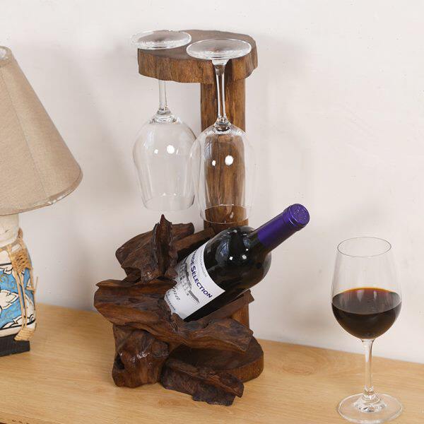 创意欧式葡萄酒实木酒杯架倒挂酒瓶架木制酒架木质红酒架酒柜摆件