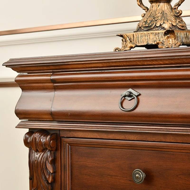 美式轻奢ART斗柜复兴印记梳妆台法式实木雕刻复古做旧全实木斗柜