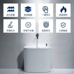 元 家用墩布池 匠拖池把拖70布池阳台卫生间拖大号拖把桶盆落把地式