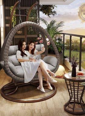 户外吊家篮鸟MKD用秋千床巢吊椅藤椅单双人摇椅室内吊阳台懒人沙