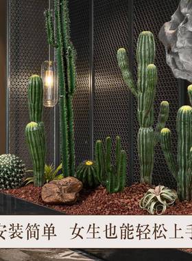 大型仙人观掌植物合造景仿真仙人柱组假天尺橱窗热带FZ210603量绿