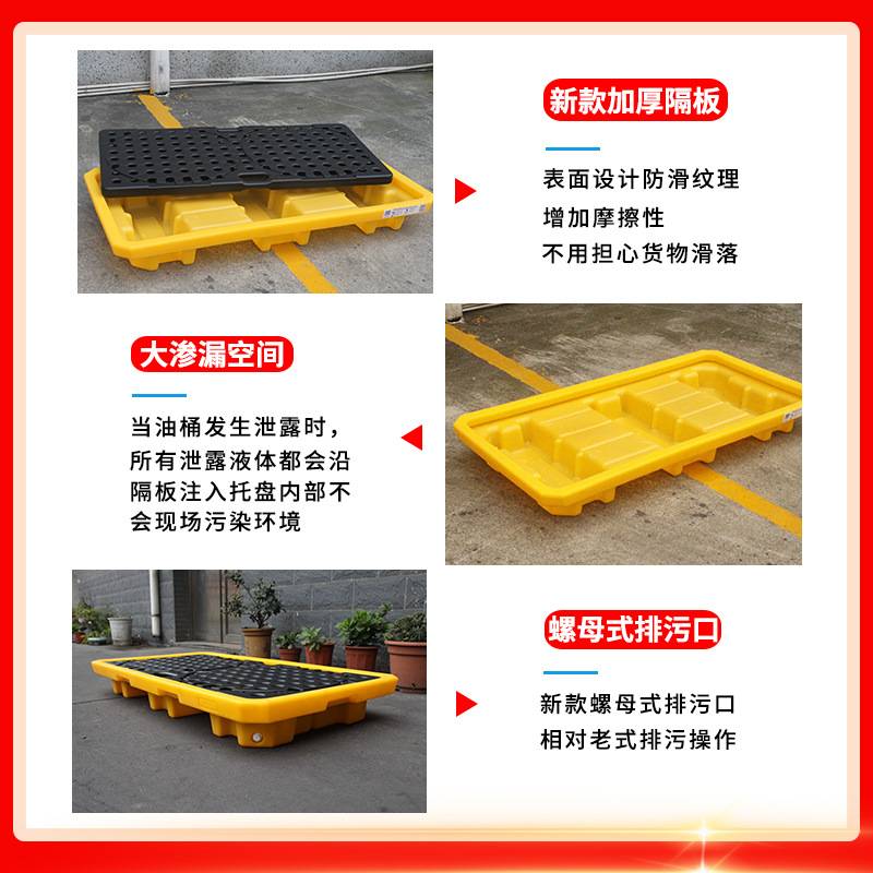 塑料防渗漏托盘危废机油桶铁托盘化学品防漏平台汽修保养叉车托盘
