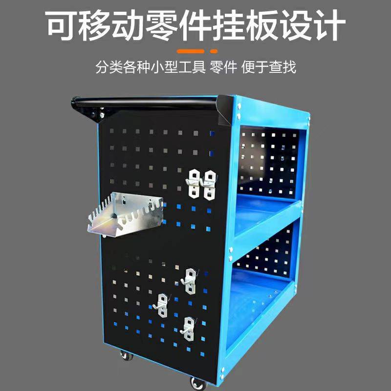 模具电房车间专用三层铁板静音带刹车轮平板零件工具推车手推