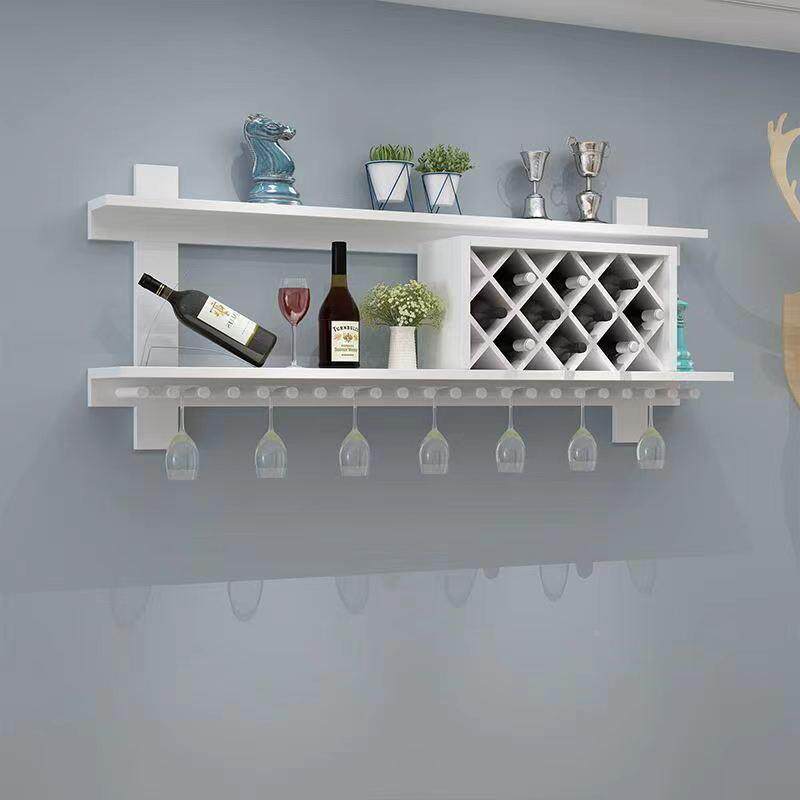 现GZY代美式创柜酒架意墙上置物架菱形酒格餐厅实壁挂酒柜红酒木