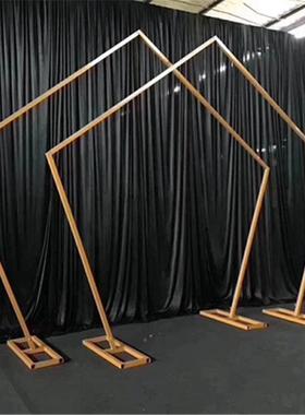 新款婚庆道具艺长几何屏铁风路引婚礼舞台装饰件立体方摆JPT形拱