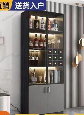 玻璃门柜家用客厅餐边靠墙简一轻奢高档展示柜现代体约KKM储物酒