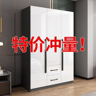 现代简约柜门家用两XPI卧室对开门带抽屉三开门衣柜三门双衣衣柜