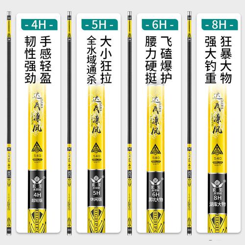 德国进口鱼竿碳素手竿超轻超硬28调台钓竿6H19调8H轻量大