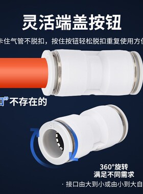 气动接头白色PU直通PG变径4mm6mm8mm塑料快速快插pu软管快插接头
